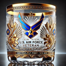 Veteran Tribute Glass Military Gift for Dad Air Force Veteran Patriotic Retirement