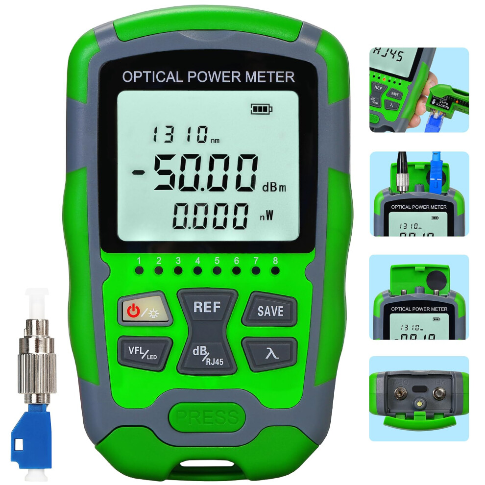 Am50 Fiber Optic Power Meter With Builtin 30Km Visual Fault Locator Sc/Fc/St Lc Adapter Tester 50+26Dbm 9330225608950