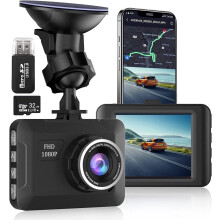 Dash Cam for Car 1080P FHD Front Camera with Super Night Vision, GSensor, Loop Recording, 32GB Card