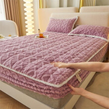 Breathable Noiseless Mattress Protector with Soft Milk Velvet Surface, Elastic Fitted Topper for King Queen Twin Full