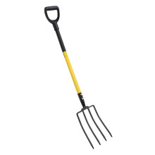 Heavy Duty Garden Fork 4 Tines Pitchfork with Hardwood Handle Y Grip for Digging and Composting