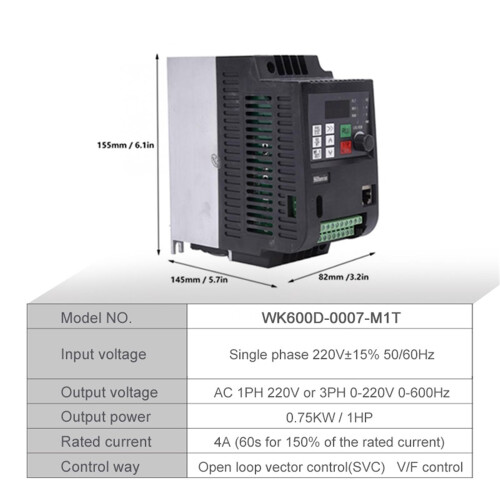 1Pcs Variable Frequency Drive VFD Inverter 220V 1.5kW 2.2kW Single Phase Motor Speed Controller with Precise Control and Energy Saving Operation 1