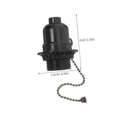 E26 Pull Chain Lamp Socket Black Metal Vintage Light Socket with Easy Pull Chain Control for Table Lamps 1