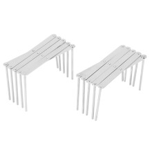 2 Pcs Pot Lid Organizer,Foldable Stainless Steel Extended Bowl Rack Sink Plate Stand Holder Dish Drainer Storage Shelf