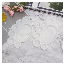 2pcs Plastic Paint Palette for Acrylic Watercolor Oil, Durable Reusable Artist Mixing Tray White