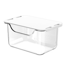 Transparent Bathroom Storage Organizer with Clear Pull Out Drawer, Under Mirror Cabinet Box for Cotton Pads