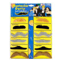 (12pcs Style 2) Holiday Prop Fake Mustache Self-Adhesive Adult Costume Party Performance Funny Realistic Black Goatee