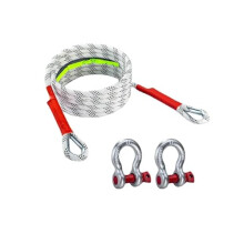 3.0M 10T Heavy Duty Car Tow Strap with Alloy Steel Hooks, Reinforced Polyester Rope for OffRoad Recovery