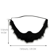 (Black) 1pc Fake Chin Beard, Beard Prop, Artificial Beard, Fake Chin Strap, Mask Beard, Novelty Facial Hair for Christmas