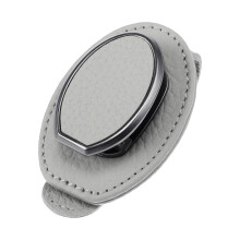 Car Sunglasses Holder Metal Gray Cowhide Sun Visor Glasses Clip Secure Scratch Grip 1Pc