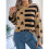 Women'S Striped Drop Shoulder Sweater Oversized Crew Neck Knit Sweaters Pullover Top Khaki S 6