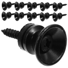 20pcs Guitar Strap Buttons Set with Screws and Rubber Washers, Durable Metal NonSlip Strap Locks for Electric and Acoustic Guitars