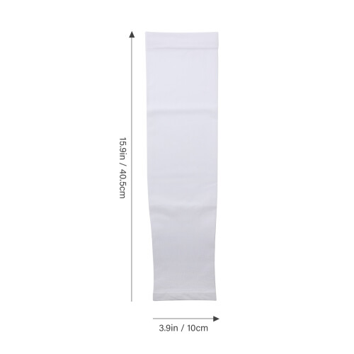 4Pairs Skin-Friendly White Arm Sleeves Elastic Sun Blocking Covers 1