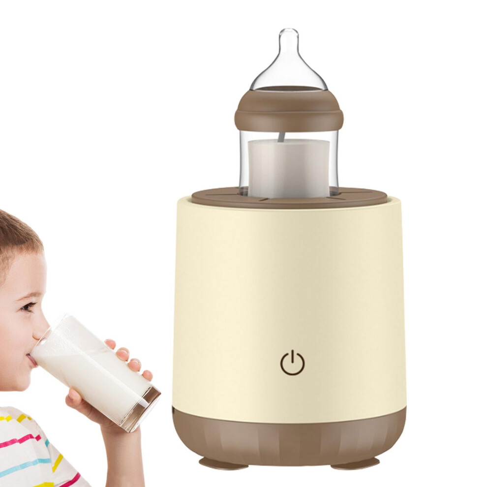 Rechargeable Portable Baby Bottle Warmer and Milk Shaker with Automatic Shaking, Heat Resistant Khaki Design for Travel