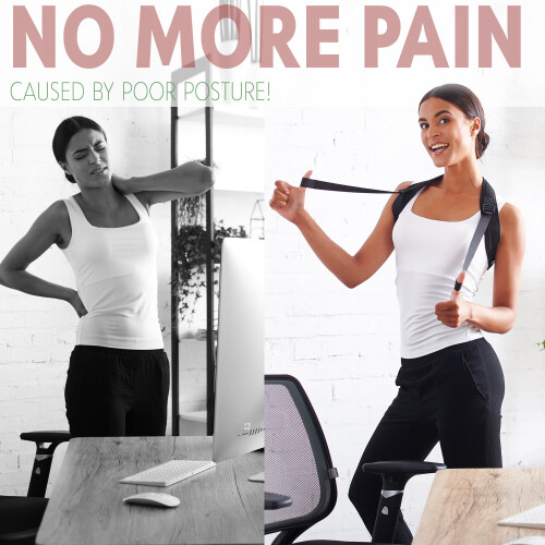 Adjustable Posture Corrector for Women and Men, Discreet Back Brace for Upper Back Support and Alignment (25'53') 2