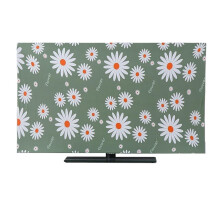 Universal Dustproof TV Cover with Soft Scratch Lining for Moving and Outdoor Use, 46 inch White Flowers Green
