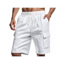 Short Cargo Tendance pour Homme, Taille Élastique avec Cordon de Serrage, Décontracté, avec Plusieurs Poches, Idéal pour le Sport et L'Extérieur.