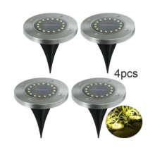 Garden Ground Light Solar Powered Waterproof No Wiring Eco Friendly for Driveway Pathway Lawn Decoration 4PCS