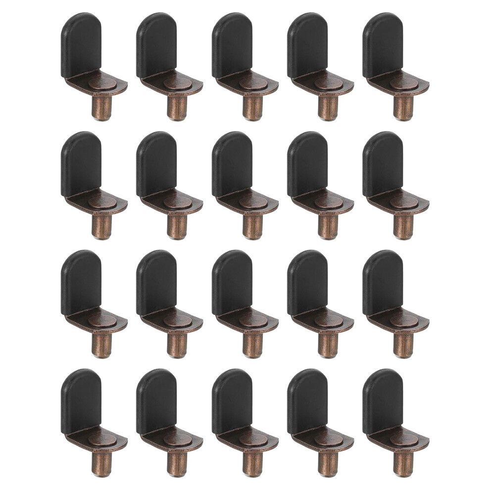 20Pcs Lshaped Metal Shelf Support Pegs 6Mm Cabinet Shelf Pins Set Red Bronze And Black Rubber Sleeve Grip 9310869664093
