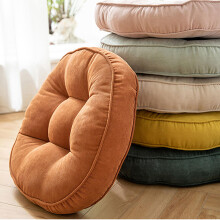 Large Floor Cushion for Yoga and Meditation, Bright Yellow Round Pouf Seat for Lounge and Home Décor