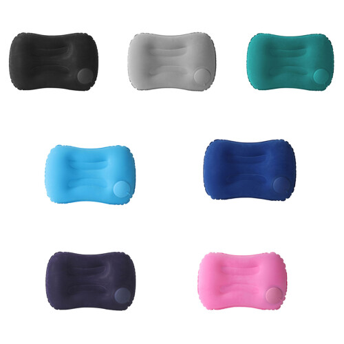 Soft Flocking Surfaces Inflatable Pillow Delivering-Navy blue 1