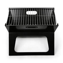 Portable Charcoal Grill Foldable Notebook Design Mini BBQ for Camping Outdoor Cooking Black