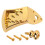 Gold Mandolin Tailpiece for 8 String Mandolin, Triangle Design with Screws, Stable Alignment, Polished Finish 1