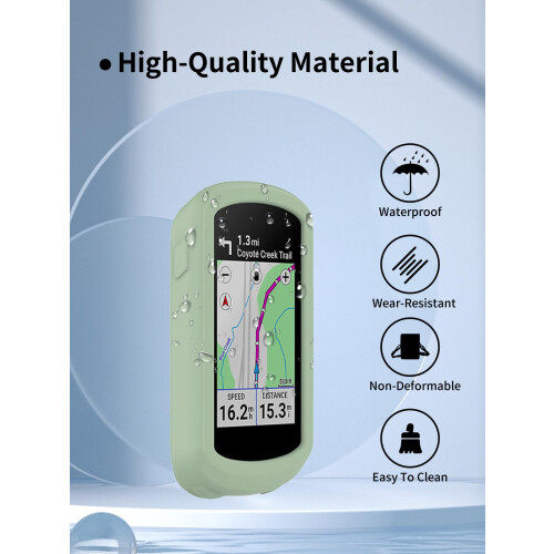 Case for Garmin Edge Explore 2, ShockAbsorbing Silicone Cover with Precise Button Access, Light Green 2