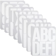 4 Inch Letter Number Stickers, Self Adhesive Waterproof Vinyl Mailbox Letters and Numbers for Outdoor Signs, White 24 Sheets