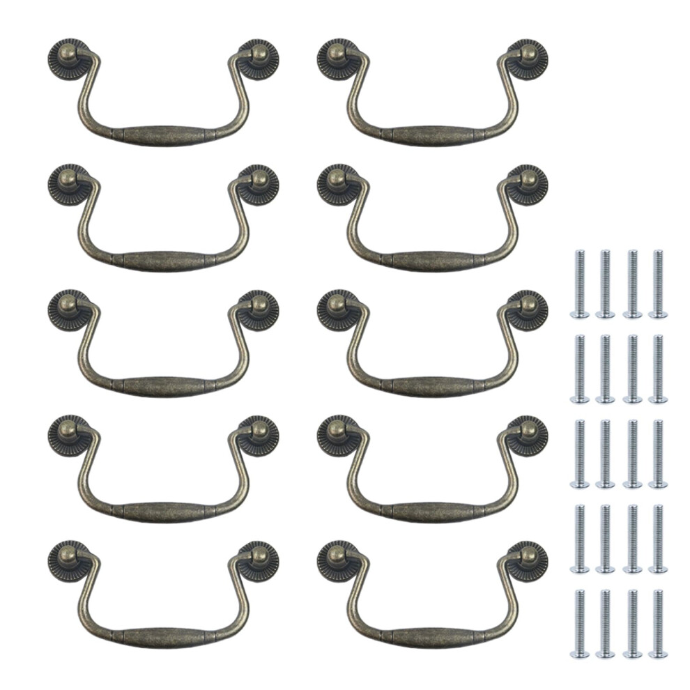 20 Pcs Antique Bronze Cabinet Handles Zinc Alloy Dresser Drawer Pulls Vintage Furniture Knobs 9330225656852