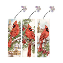 3Pcs Diamond Art Bookmarks with Colorful Butterfly Pendant, Double‑Sided DIY Diamond Painting PET Bookmark Gift Set for Readers