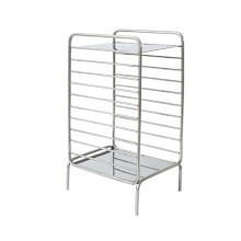 Modern Stainless Steel Side Table with Newspaper Rack, SpaceSaving Coffee End Table for Small Spaces