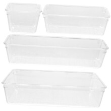 4pcs Clear Storage Bins for Kitchen Bathroom Bedroom with Durable Construction and Easy Visibility