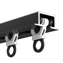 100cm Black Ceiling Curtain Track Recessed Aluminum Rail System with Seamless LowProfile Design