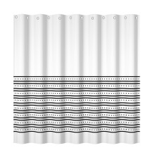 72x96 Inch Striped Shower Curtain Black and White Waterproof Fabric with Hooks Abstract Modern Bath Decor