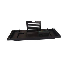 Expandable Bathtub Tray with Dual Compartments, Adjustable Bath Caddy Organizer for Books and Drinks