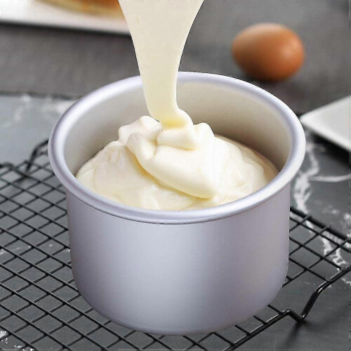 4 Inch Cake Pan, 4 Pcs Mini Cake Pan Round Tier Baking Cake Pans 2