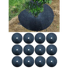 Weed Barrier Mats 12pcs 15cm Nonwoven Tree Protector Rings for Garden Landscaping Longlasting Weed Suppression