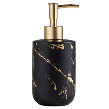 Black Ceramic Soap Dispenser Set 10 oz Refillable with Stainless Steel Pump for Bathroom and Kitchen