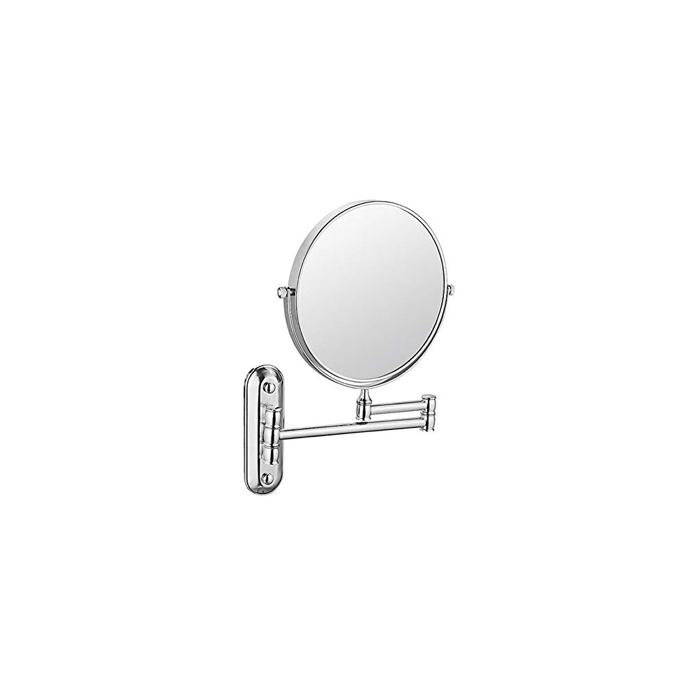 Silver 8 Inch Wall Mounted Makeup Mirror 10X Magnification Dualsided Vanity Mirror With Extendable Arm And 360 Swivel