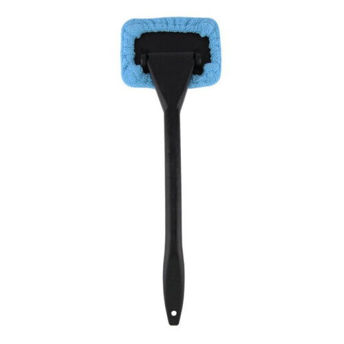 Windshield Cleaner with Long Handle, Microfiber Car Glass Cleaning Tool with Reusable Pad, Green 1