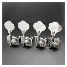 4R Chrome Bass Tuning Pegs for 4 String Electric Bass Guitar, Durable Finish and Precise Fit Replacement