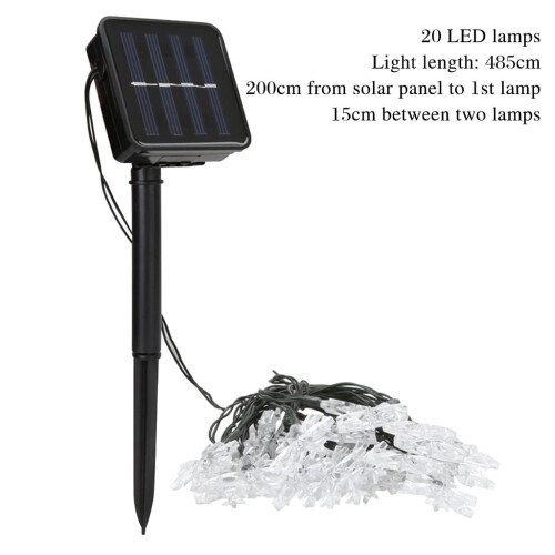 20LED Ηλιακά Φωτιστικά Νιφάδας Χιονιού για Εξωτερική Χριστουγεννιάτικη Διακόσμηση 2