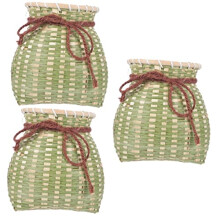 Bamboo Wicker Fishing Basket Set of 3 Lightweight  Load Capacity for Outdoor Camping Storage