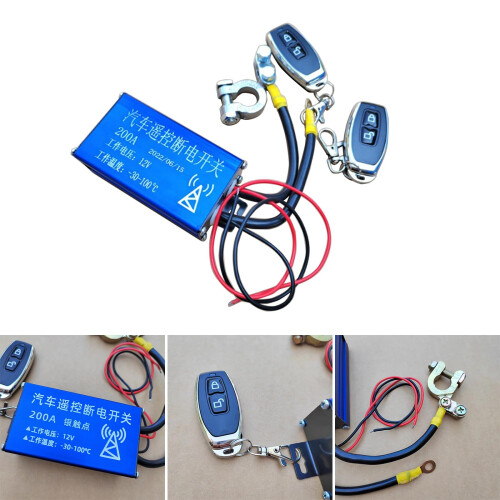 12V Battery Disconnect Switch 200A Remote Battery Kill Switch AntiTheft Power Control for Car Truck Boat SUV 2