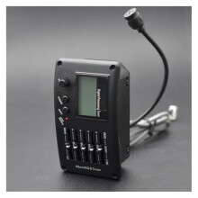 4Band Acoustic Guitar Pickup with Tuner and Microphone, Natural Sound EQ Preamp for Folk Guitar Black