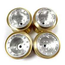 4 Stuks Messing Klemring Metaal 1.0 Velg Wielnaaf voor FMS FCX24 Max Smasher 1/24 RC Crawler Auto Upgrade Onderdelen,2