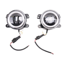4 Inch Angel Eyes LED Fog Light Car Front Foglight 15000LM Replacement Auto Lamp DRL Driving Fog Lamp for Offroad