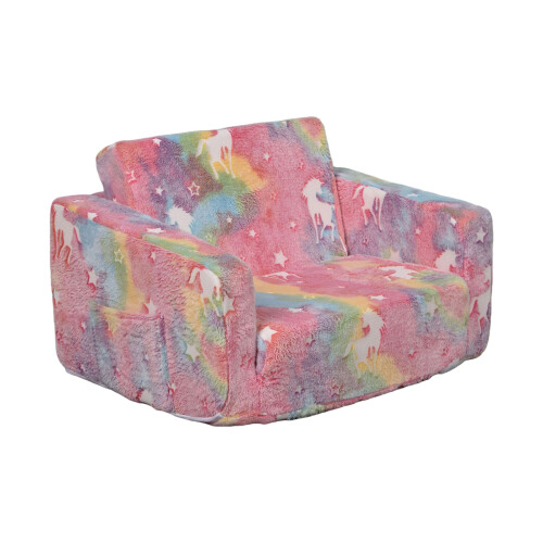 Childrens Couch With Sturdy Design And Easy Fold Feature-pink