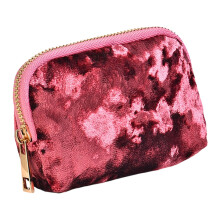 Premium Velvety Cosmetic Bag And Jewelry Holder In-peony powder